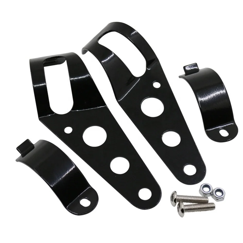 28mm 43mm Black Chrome Silver Cafe Racer Motorcycle Headlight Mounting Bracket