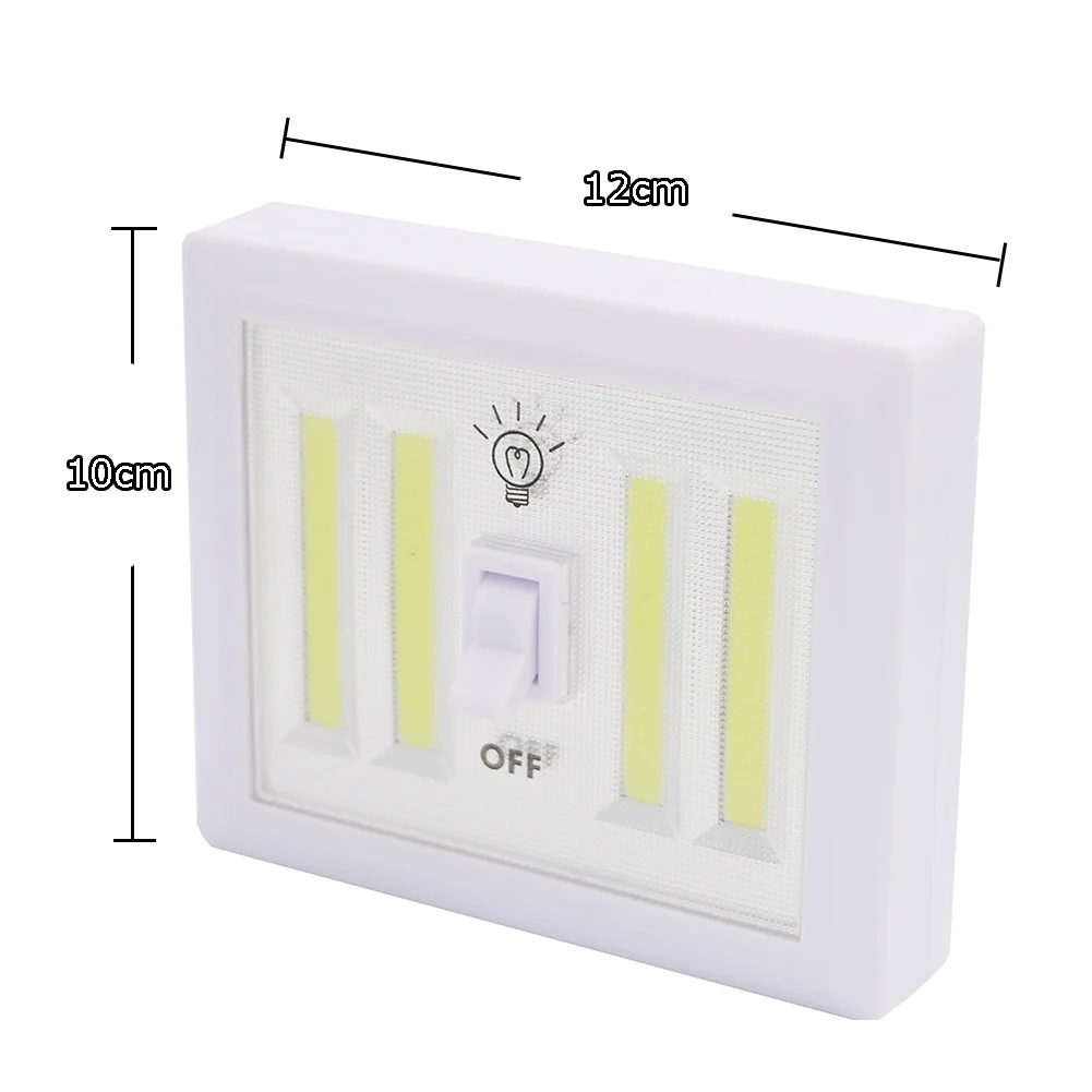 
Magnetic 4* COB LED Cordless Light Switch Magic Tape Wall Night Lights Battery Operated Kitchen Cabinet Garage Closet Lamp 
