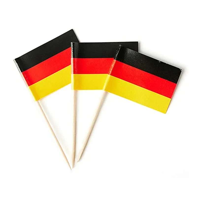 Factory Price Cheap Mini Flag German Toothpick Flag For Cup Cake and Food Decoration