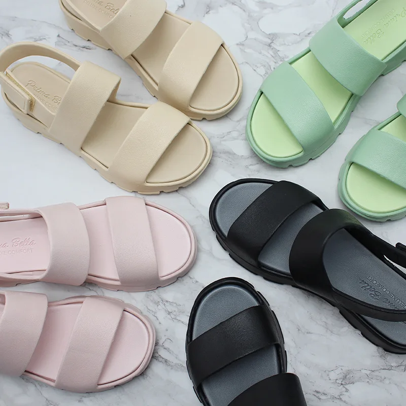 High Quality Ladies Summer Leisure Soft Thick Sole Shoes Sandals Fashion Platform Open Toe Slide Sandals
