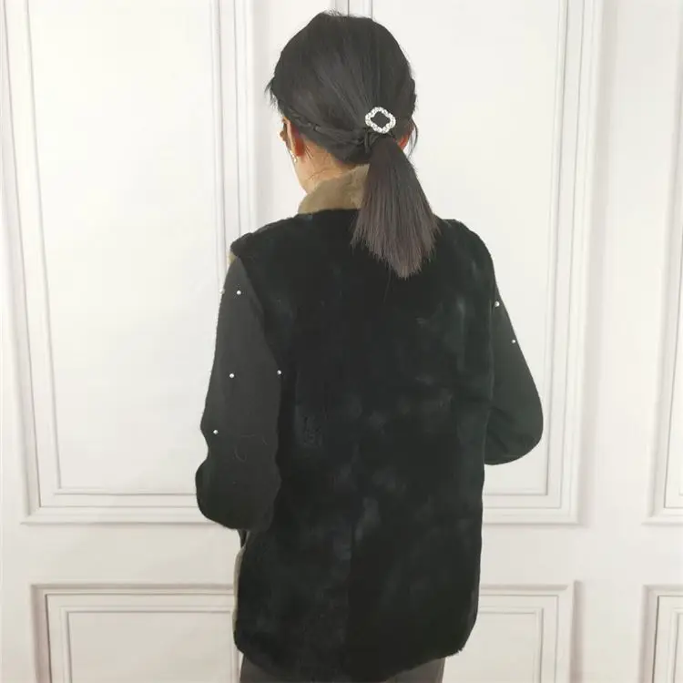 MONETCAT Quality handmade fur vest Rex rabbit vest