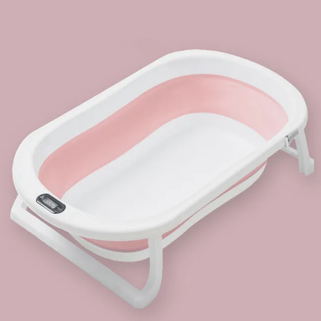 BPA FREE Collapsible Baby Bath Tub for Infants to Toddler Portable Foldable Baby Bathtub & Thermometer Baby Bath for newborn
