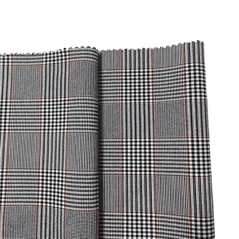 Sunplustex fabric manufacturers viscose/polyester elastic TR yarn dyed stretch wash check fabric for pants and leggings