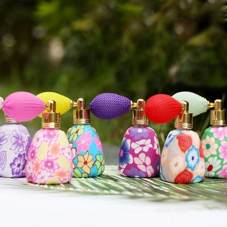 13ml Vintage Flower Refillable Atomizer Perfume Glass Sprayer Scent Bottle