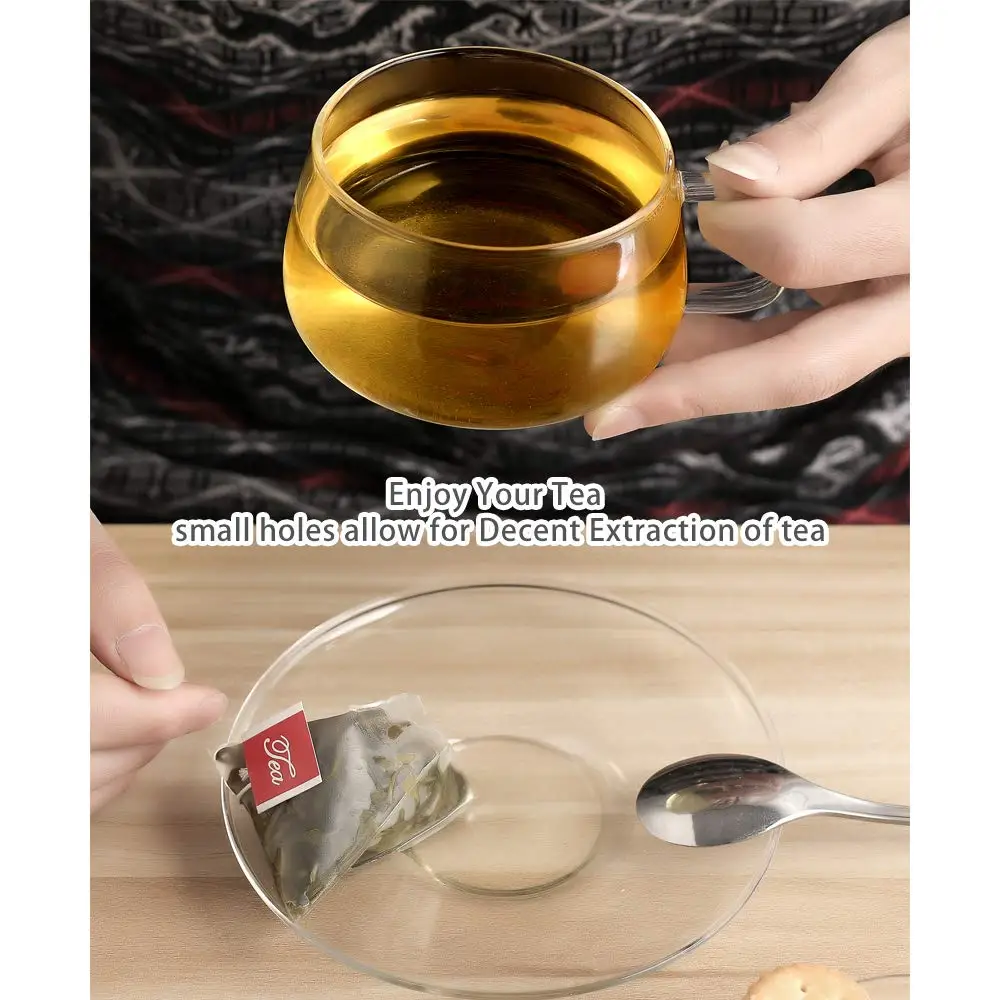 Biodegradable Triangle Heat Seal Empty Nylon corn fiber Mesh Pyramid Shaped Tea Bag