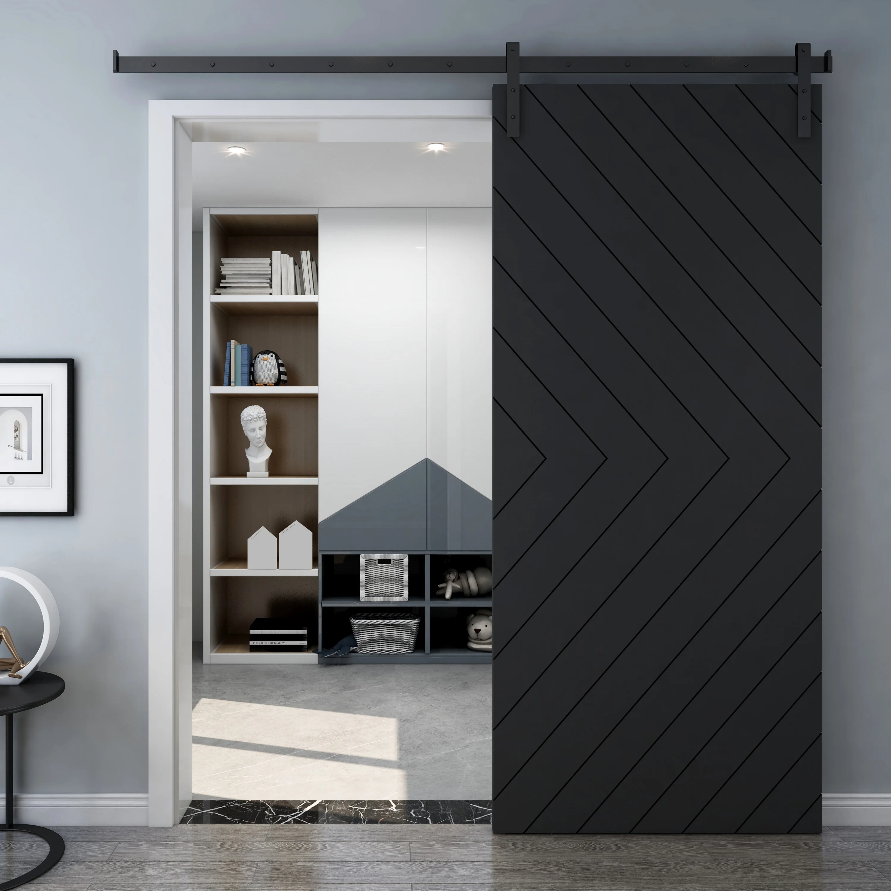 Modern Wood Sliding Doors House Office Villa Interior Room Wooden Barn Door Design