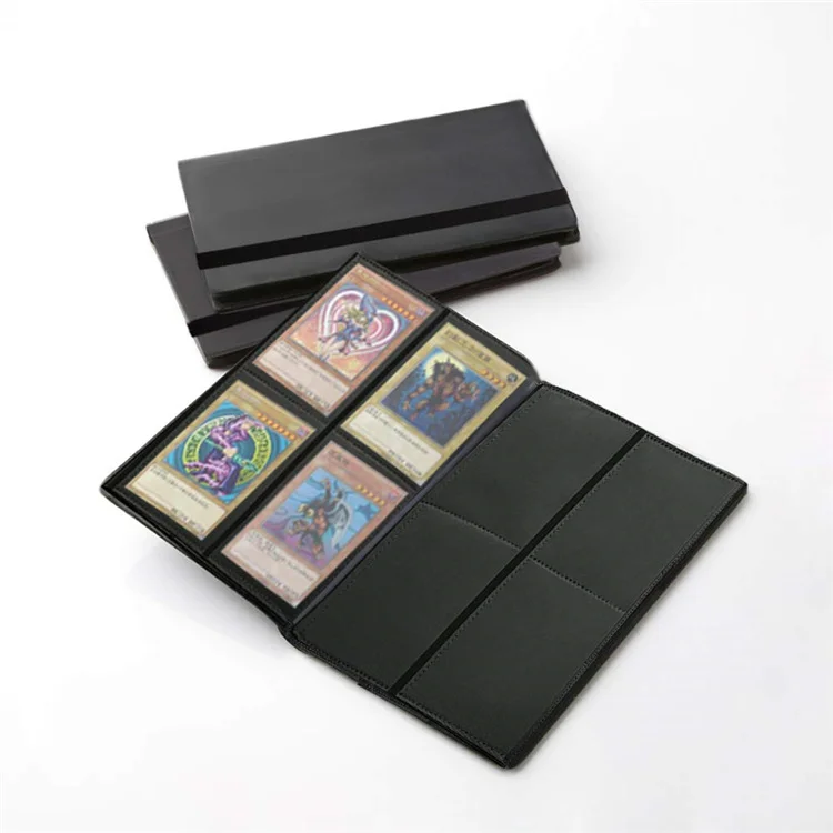 Black 4 Pockets PP Matte Poke Mon Magic Sleeve Trading Card Binder
