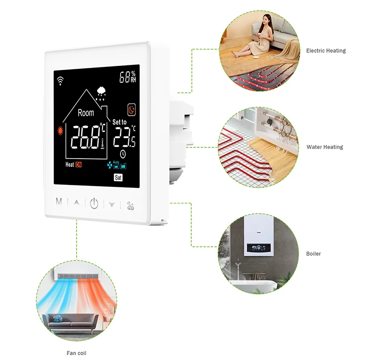 Floor heating thermostat programmable touch screen wifi smart gas boiler thermostat
