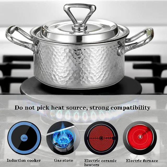 New Hot Style Multi-category Food-grade Material 16cm Three-layer 304 Stainless Steel Hot Pot Soup Pot