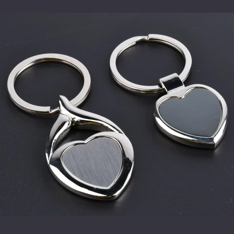 Heart chain keychain shape heart lovers keyring key chain simple made of metal