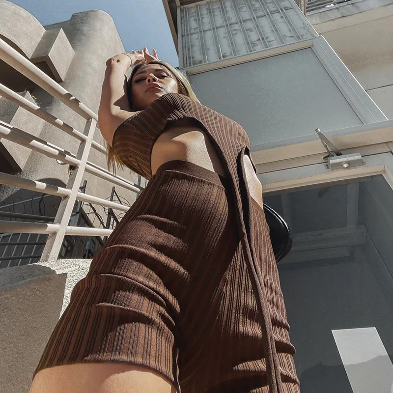 Wholesale New Design Two Piece Set Hot Night Mini Clothes Women pants