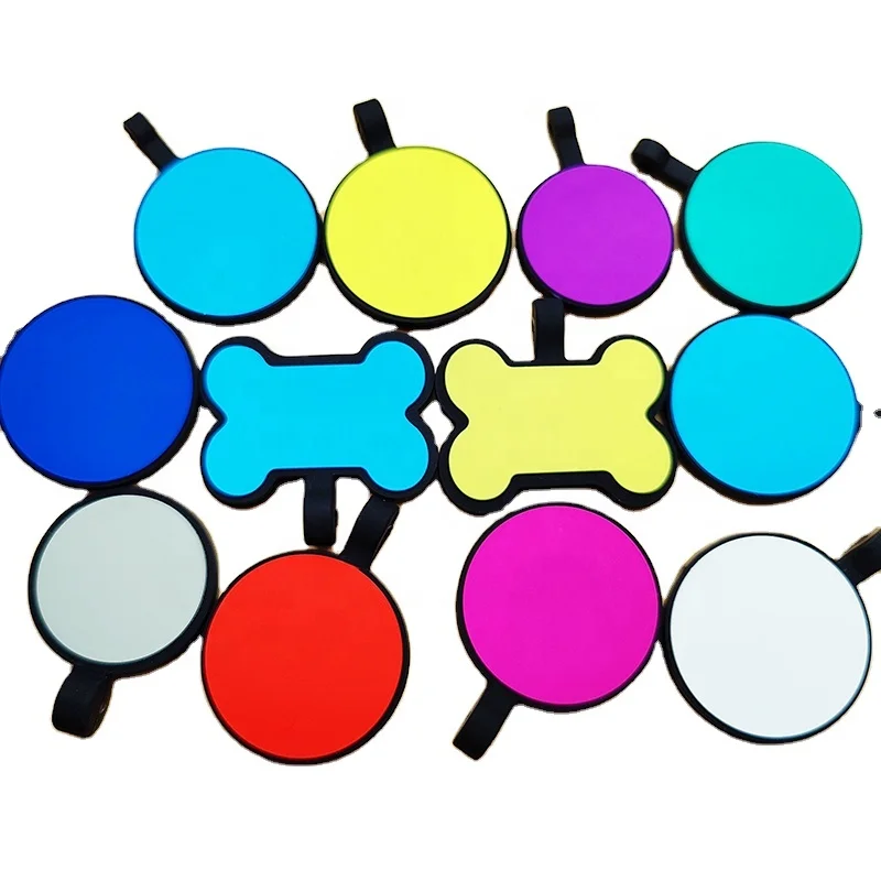 Горячая Распродажа ярлык для собак из ПВХ круглой расцветки с силиконовым именем идентификация резиновой формы кости домашних животных кошек идентификационная бирка