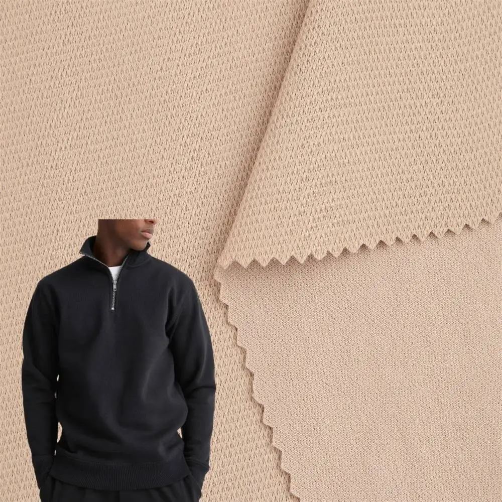 High Quality Knitted CVC Polyester Cotton Interlock 280gsm Organic Cotton Polyester Fabric Interlock Factory Direct Supply