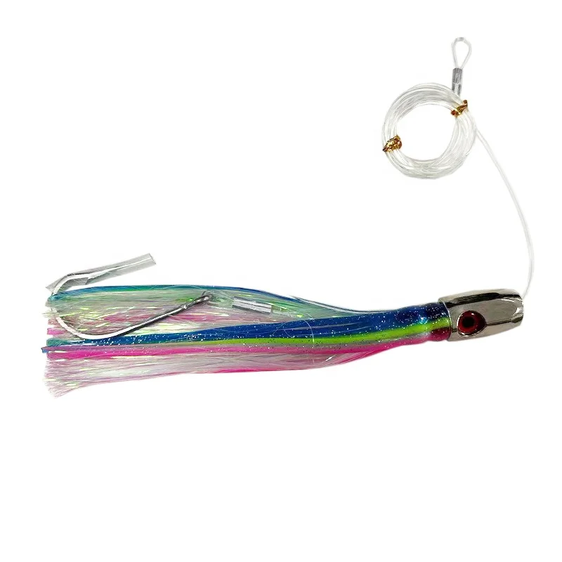 Zinc Alloy Jet Head Marlin Lures Rigged Trolling Lure 9 inch Tuna Lures