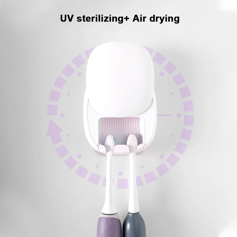 Portable UVC Mini Toothbrush sterilizer wtih Two Slots Compact Sanitizer for toothbrush razor and jewelry