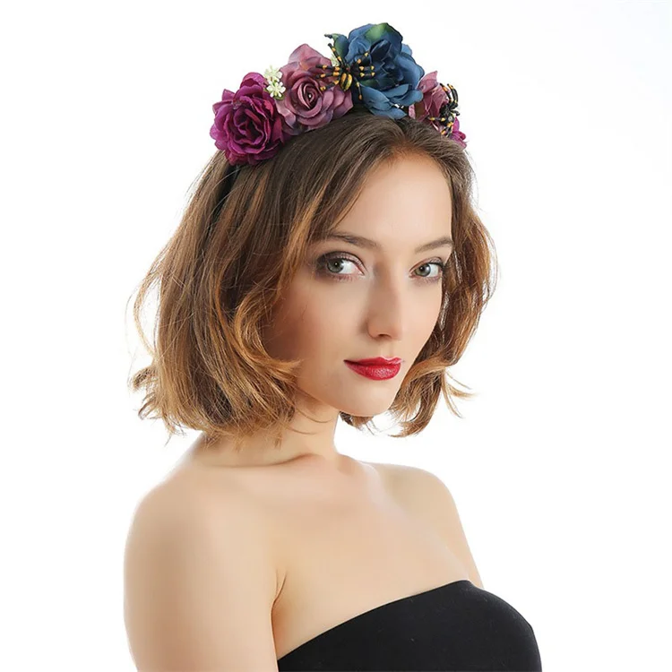 Hot Women Flower Hair Headdress Halloween Party Ladies Flower Headbands