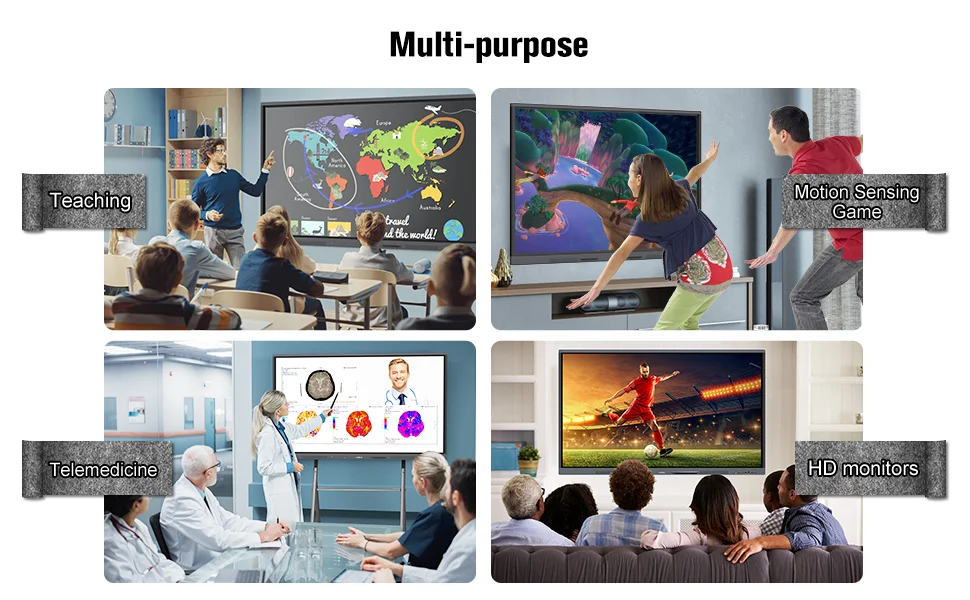 55 65 75 85 98 inch 4K UHD Smart Digital Whiteboard Interactive Chromium OS Touch Screen Board for Classrooms and Business