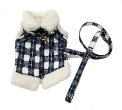 Wholesale Luxury Designer Warm Fur Dog Cat Wear Apparel Pet Clothing Dog Clothes For Winter Autumn
