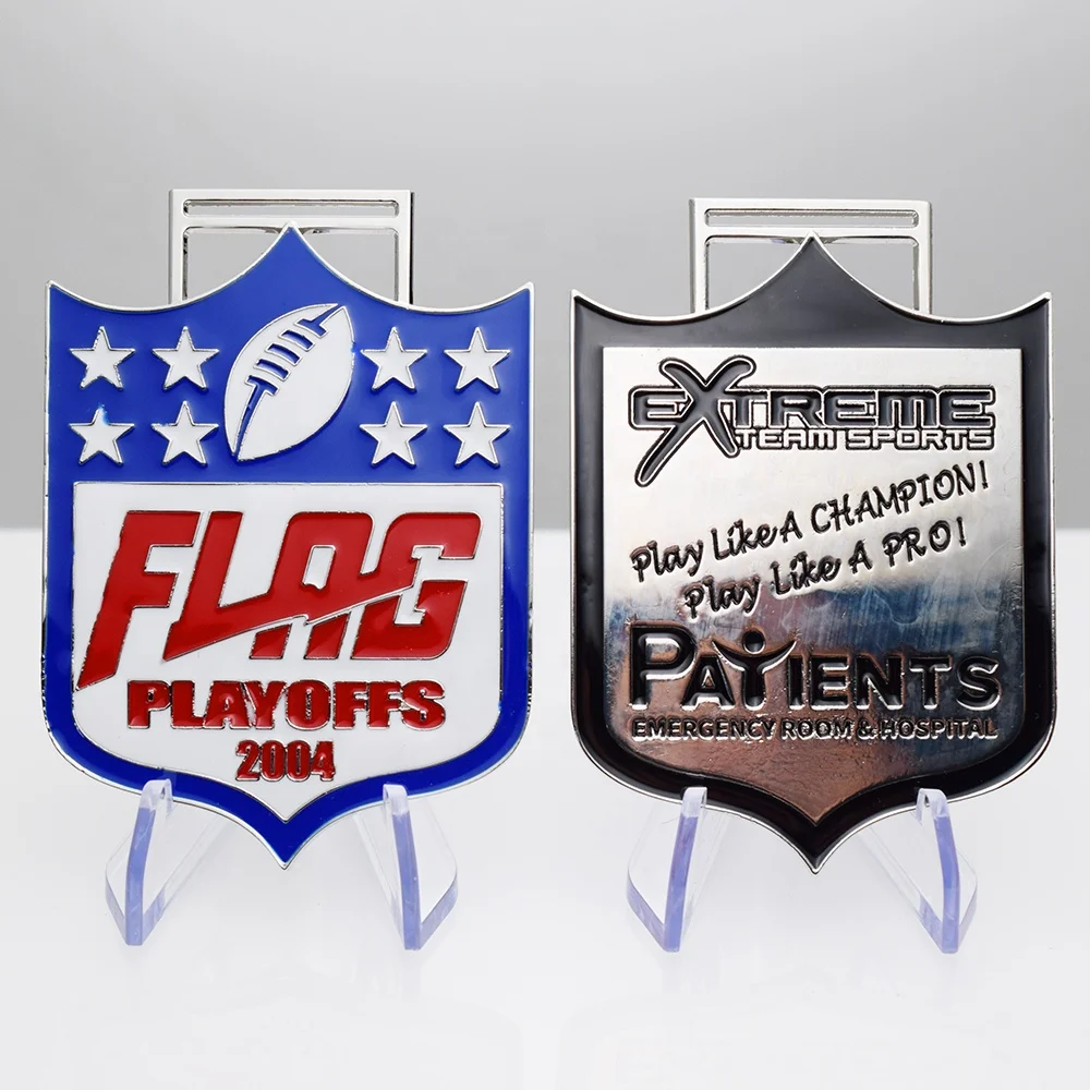 Custom Gold and Silver Plaques Trophies Football Basketball Baseball Metal Medals for Sports League for Trade Show Giveaways