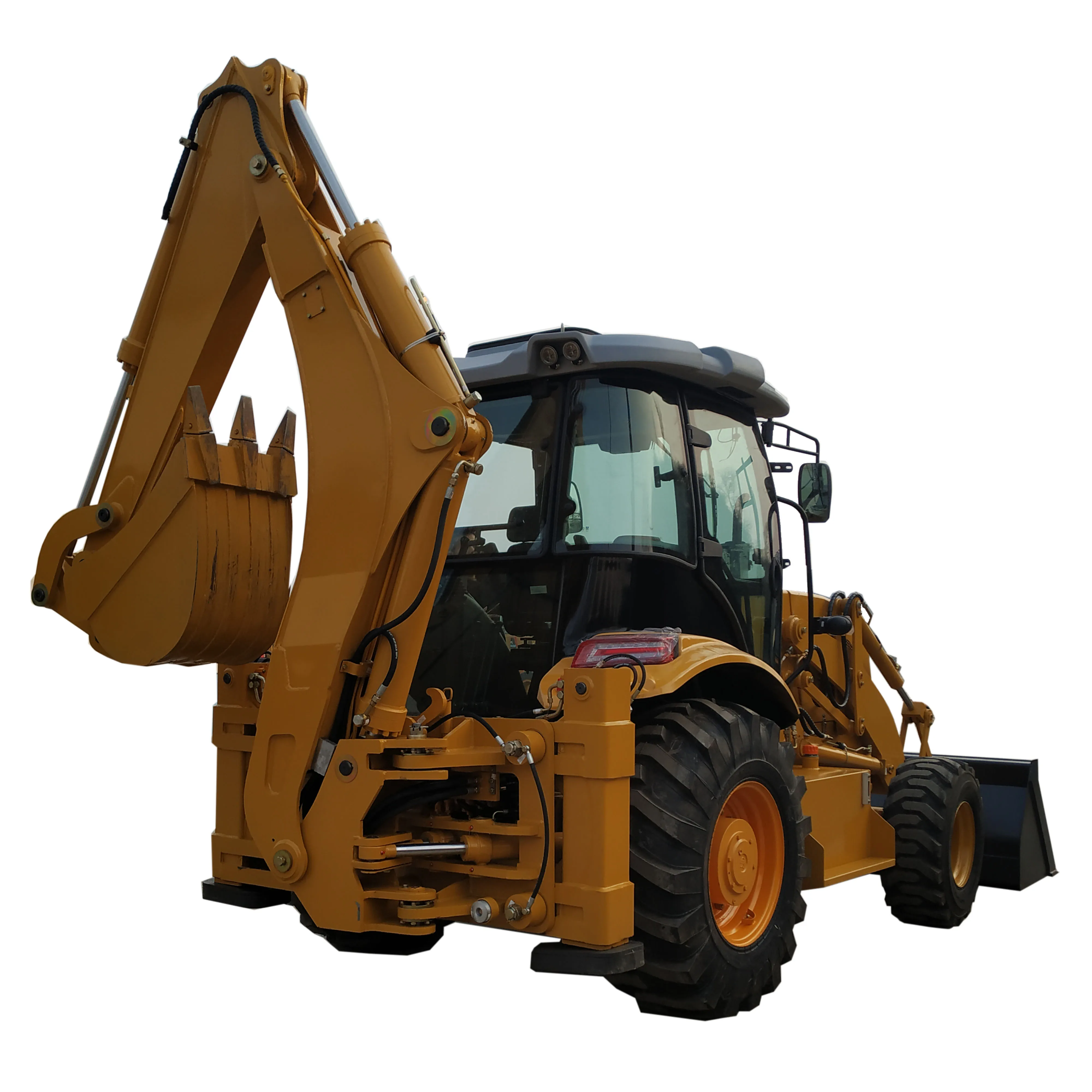Shanghai VIFT New Promotion Large 6 7 8 Ton Diesel Power Excavating Digger Boom Backhoe Loader Easy Handling Attachments