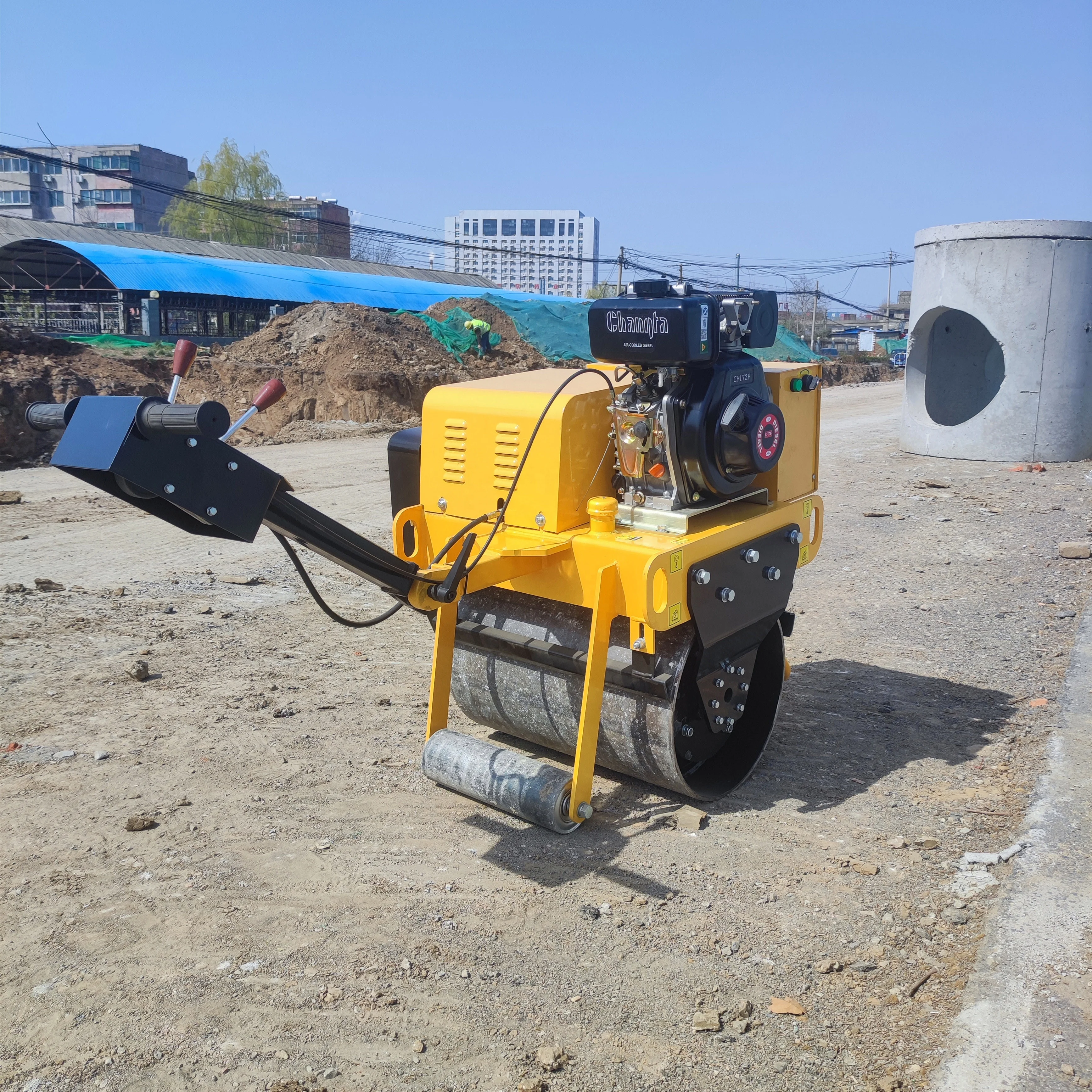 330kg 550kg 650kg 800kg hand held mini road roller compactor single double drum road roller machine
