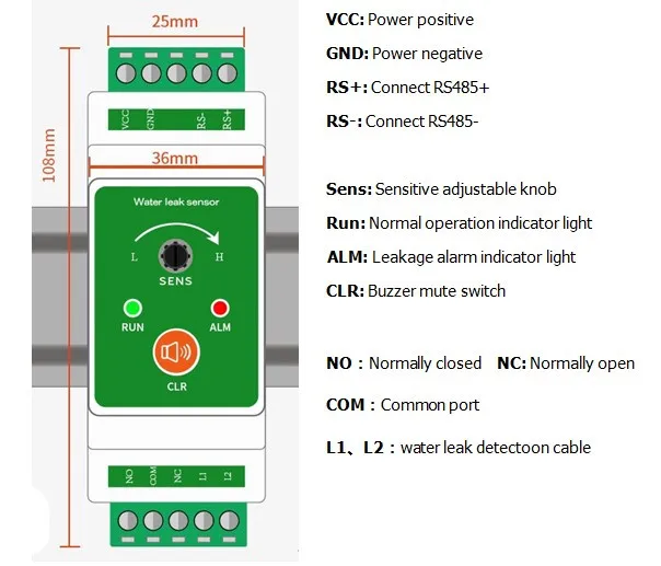Non-Positioning Water Immersion Sensor CE Certified TCP Network Leakage Controller Detector Switch Signal