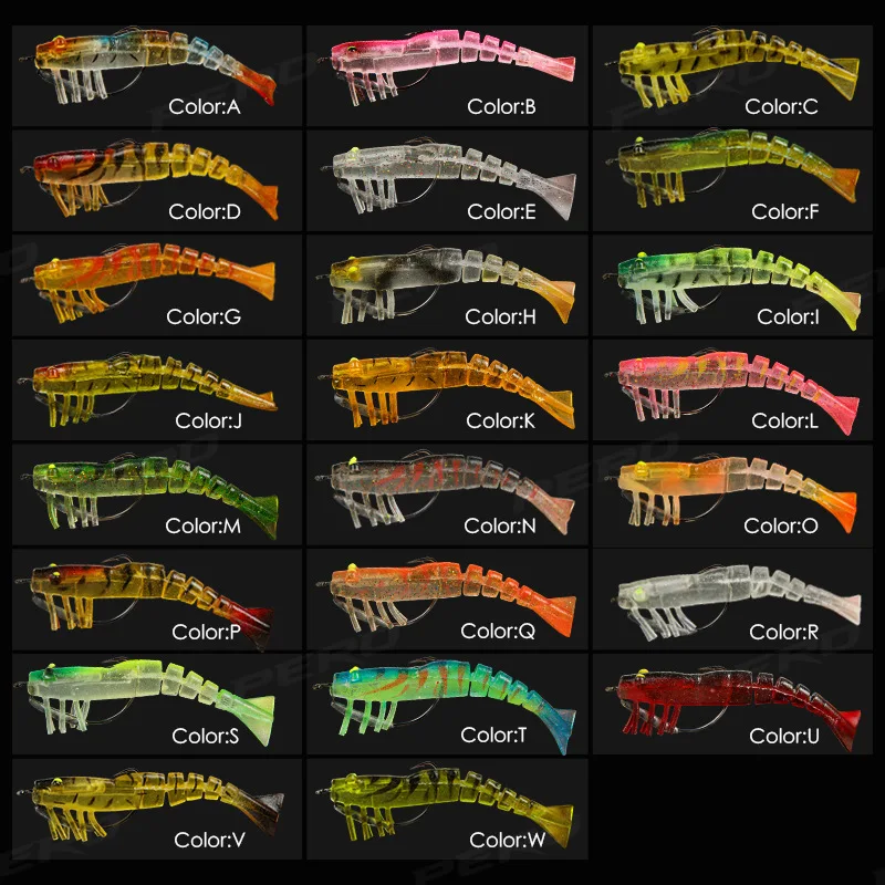 90mm 8.5g Saltwater Soft Live Shrimp Fishing Lure Luminous Artificial Bait Jointed Prawn Bionic Bait