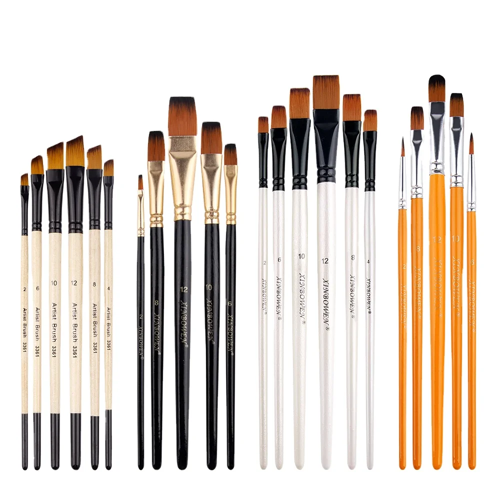XinBowen Wholesale Newest Art Paint Brush Set Nylon Hair Artist Brushes For Acrylic Oil Watercolor