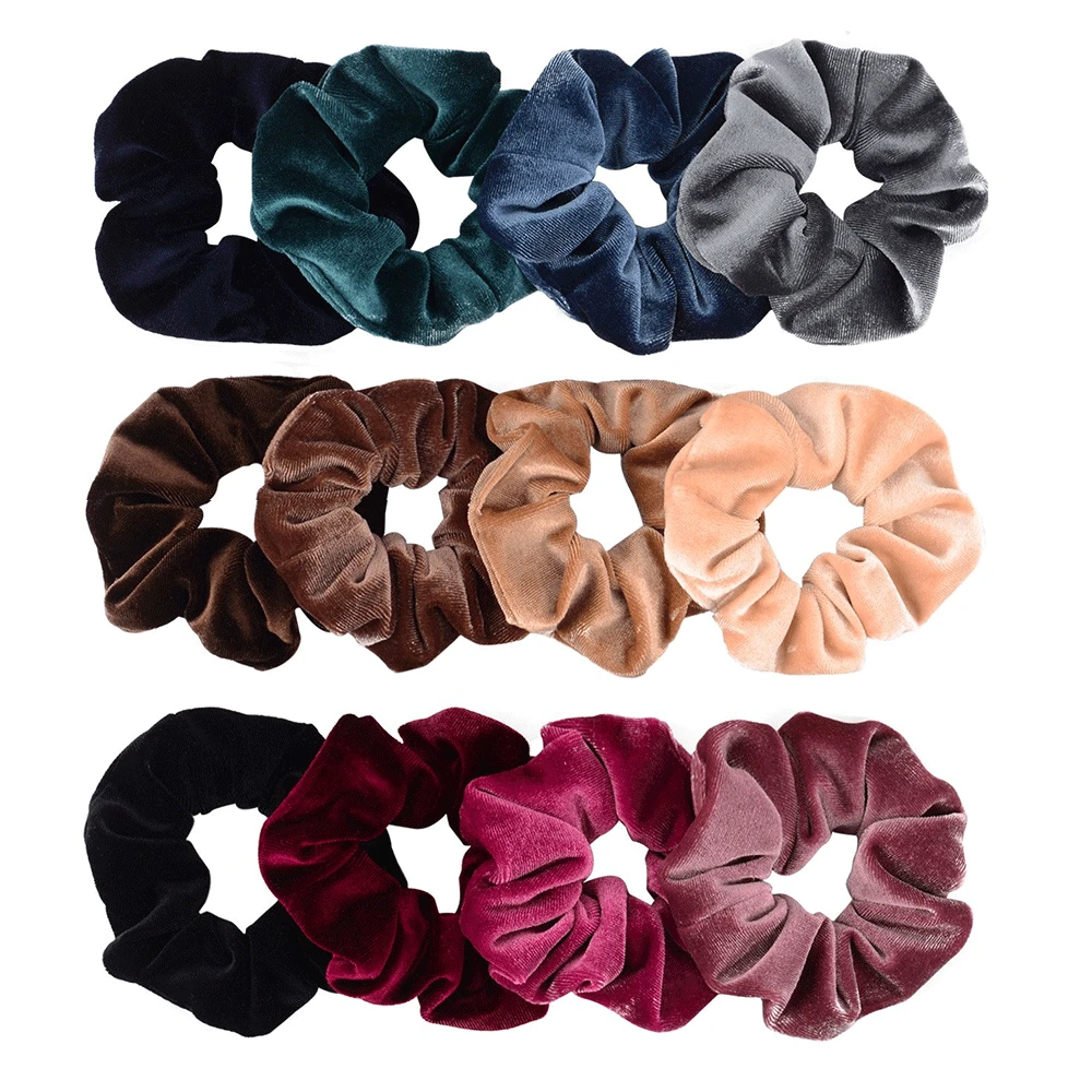 Fashion hair ring 46 Color velvet large hair Scrunchie Elastic Hair Band for women