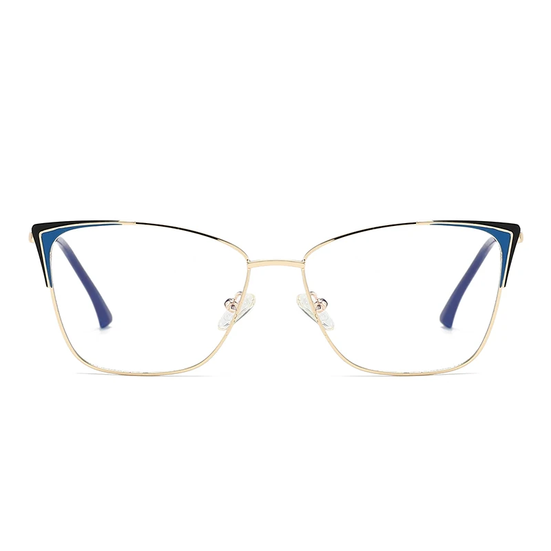 Fashion Cat Eye Style Women Metal Optical Spectacle Eyeglasses Customized Frame Myopia Eyewear Frame by Manufacturer Ready Stock