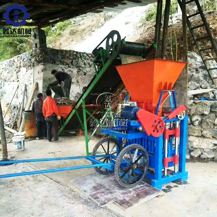 Semi-automatic Hydraulic Press QMJ4-35B Fixed Cement Hollow Concrete Paving Interlock Block molding Brick Making Machine price