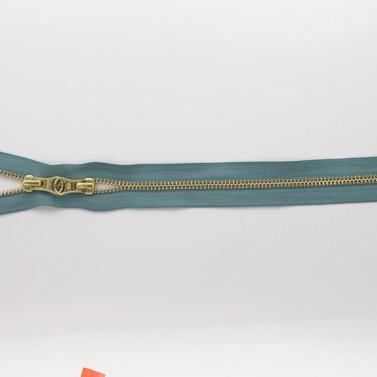 ykk Double dot colorful metal zipper single pulling metal gold zipper double point closed end zipper