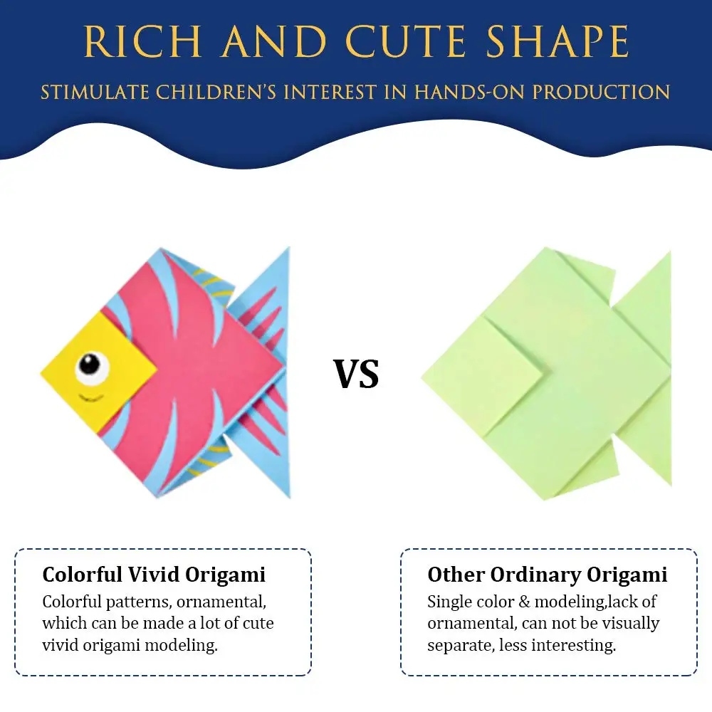 108 Sheets Colourful Origami Puzzle Game DIY Cut Folded Paper Handmade Craft Crafts Set Toys