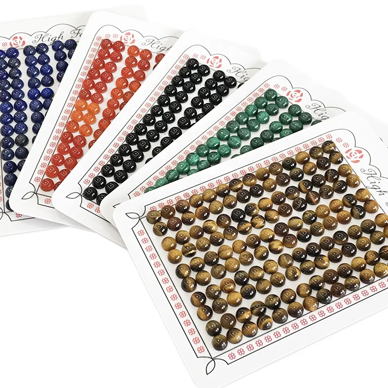 Natural Stones Cabochons 6mm Gemstone Loose Beads For Making Earrings