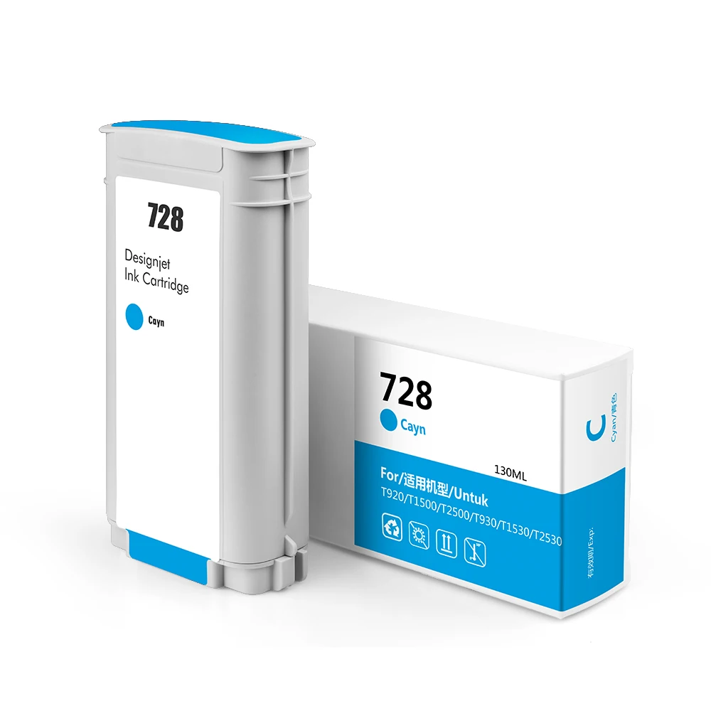 Supercolor cmyk 4 Pieces Cartucho 728 728XL Compatible Printer Ink Cartridge With Chip For HP T830 T730 Printer