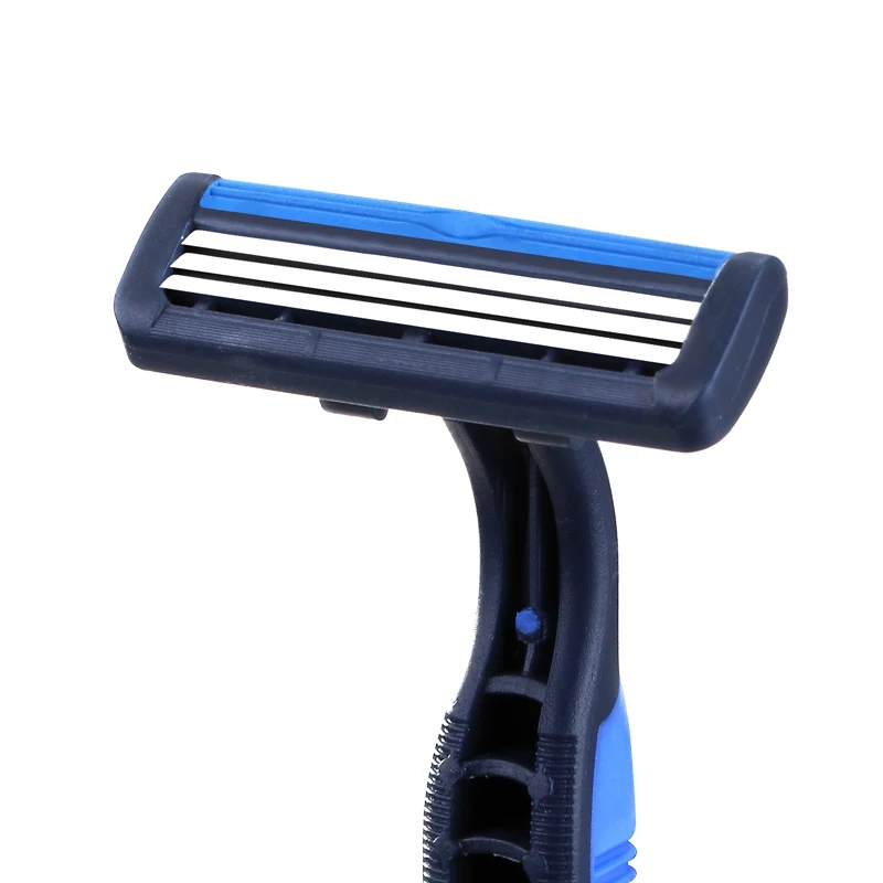 KL-R321L triple blade razor with fixed head high quality rubber handle disposable razor