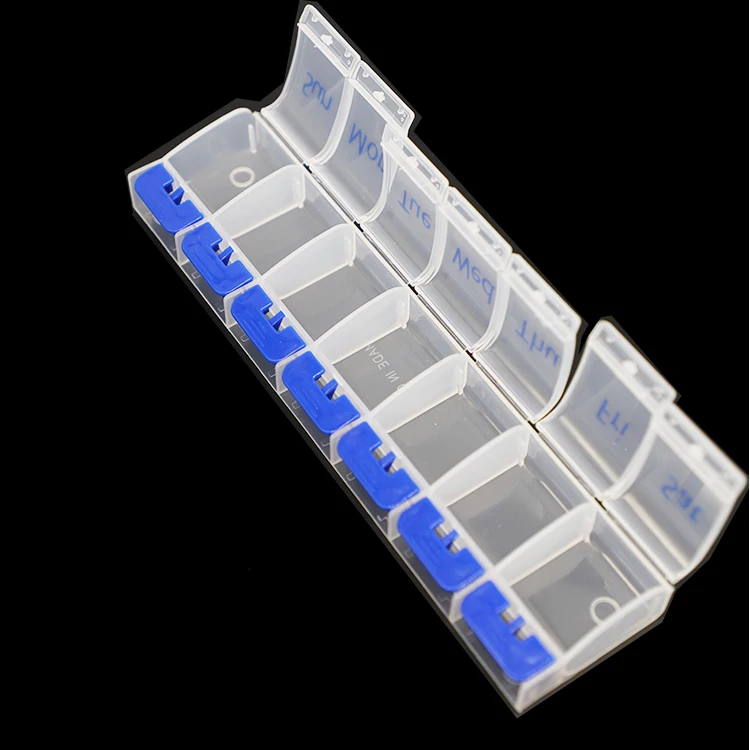 wholesale OEM customize logo printing plastic medicine pill storage box 7 days medical tablets capsule vitamins organizer case