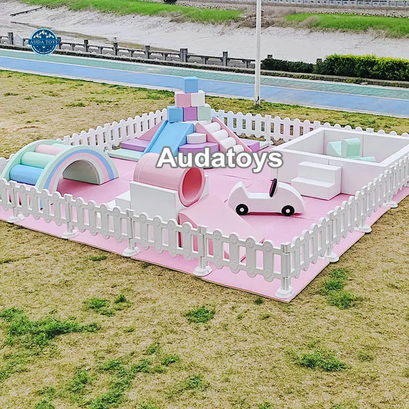 Customs Pastel Macaroon Kids Soft Play Indoor Playground Rainbow Arch Or Wedding Party