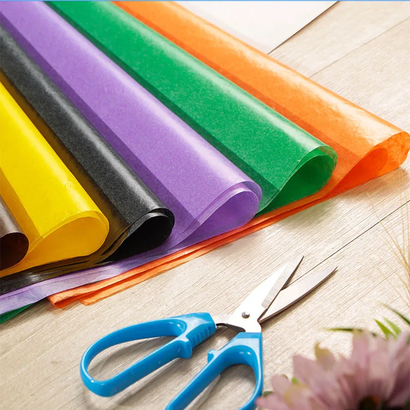 
Factory wholesale 21g color translucent wax paper tissue wrapping paper for fruit and vegetable package 