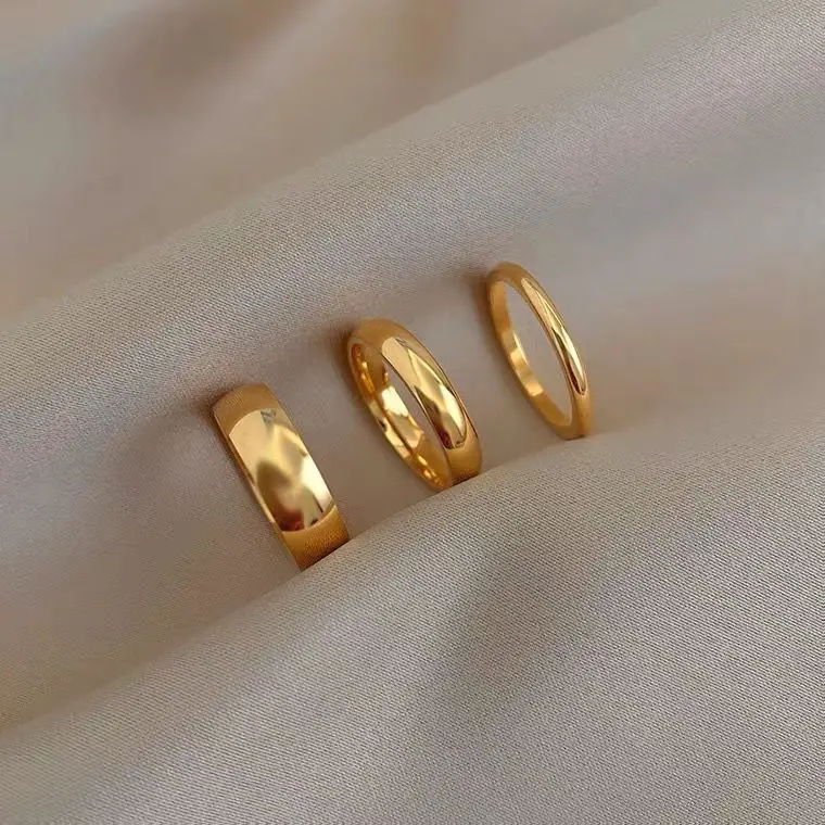 Fashion Classic Ring Sliver Gold Vermeil Plated Custom Personalized Jewelry Women Men Couple Rings