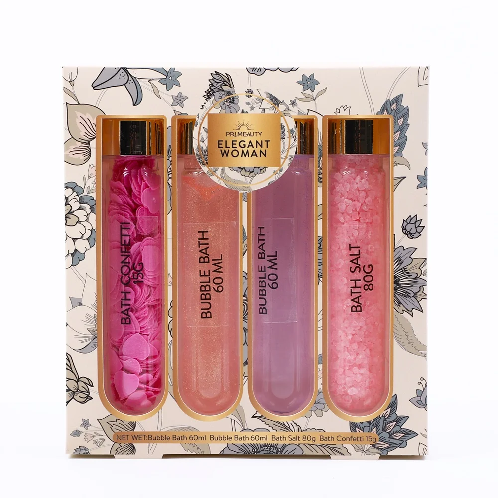 women bath kit ladies relaxing luxury vegan soap paper bath salts shower gel bubble bath body wash gift set