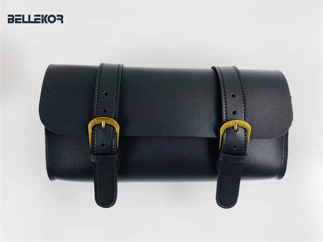 Hot Sale Retro Bicycle Bag Waterproof PU Leather  Portable Saddle Bag Outdoor Riding Storage Bag Embossed Logo