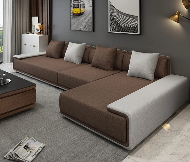 Simple modern fabric living room combination detachable corner sofa