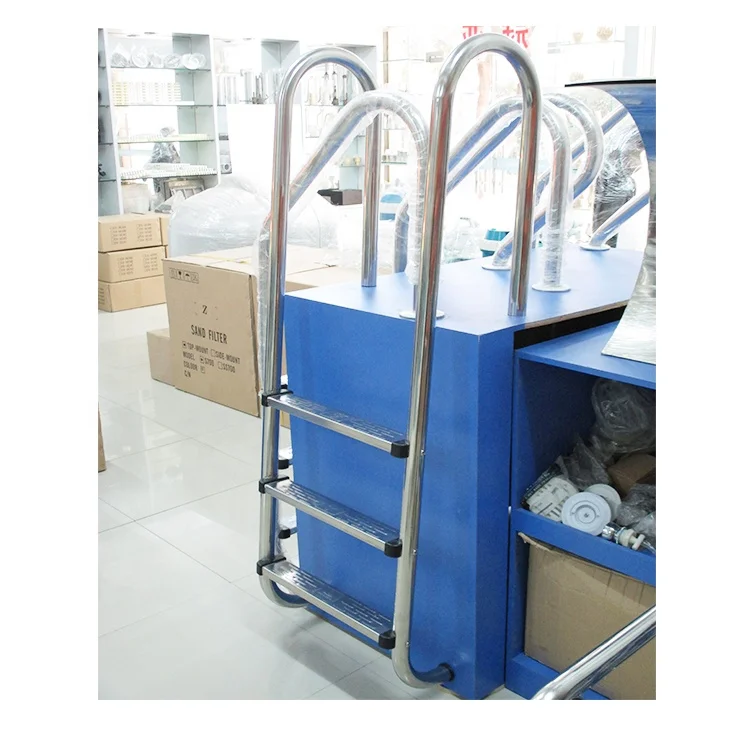 Swimming Pool Ladders Pool Rails Pool Handrail Stainless Steel Silver Carton Box CE Concrete Pool or Spa Pool 3 Steps SF/SL/MU