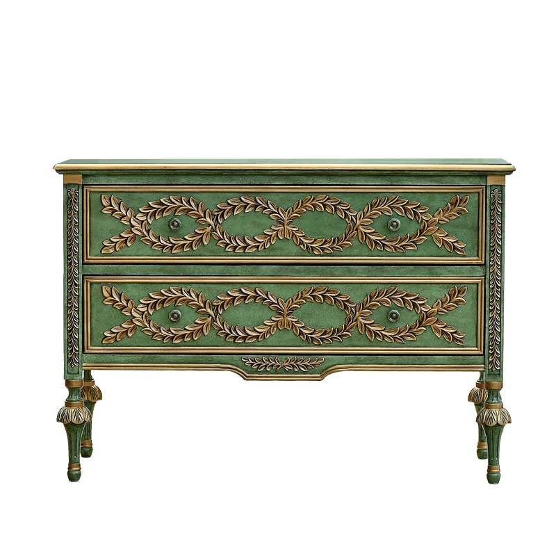 Custom French Provincial Furniture Sirah French Coastal Style Solid Oak Wood Buffet Kitchen Cabinet Handcarved Buffet sideboard