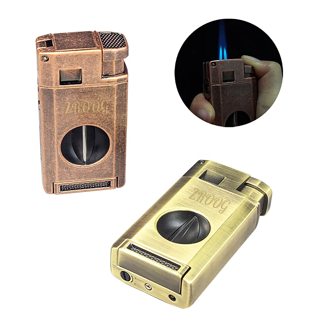 Cigar Lighter Torch And Cutter Refillable Butane Torch Lighter