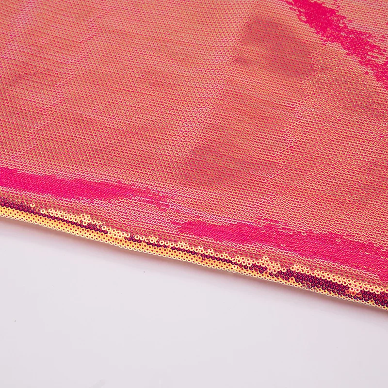 Fashion Kids Girls Sequin Dance Costume Dress Cloth yellow 3mm Transparent Fantasy Sequin Embroidery Fabric