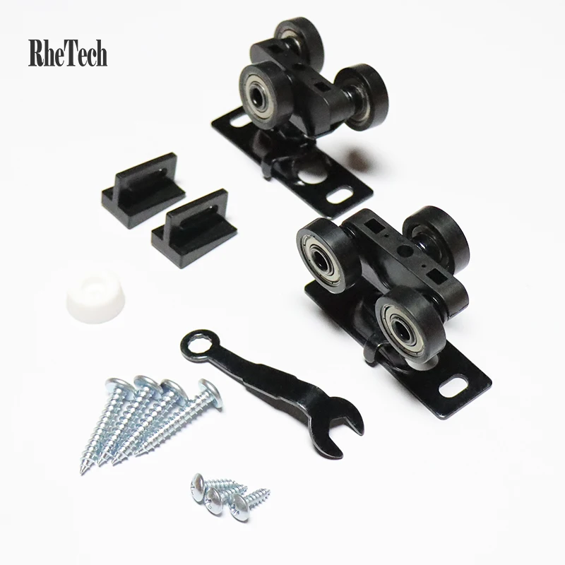RHETECH Popular Hot Sale Silent Furniture Fittings Using Rollers Pulleys 3-Wheels Hanging Wheels Sliding Door System Rollers