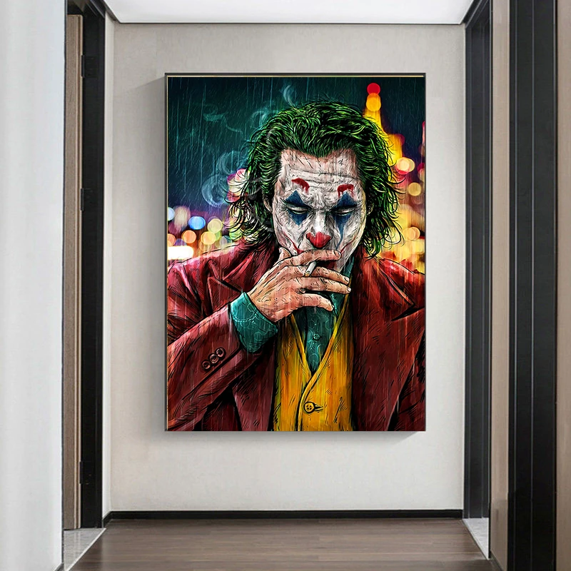 Movie Star The Joker Oil Canvas Painting Poster Prints Joker Comic Wall Art Painting Pictures for Living Room Home Decor