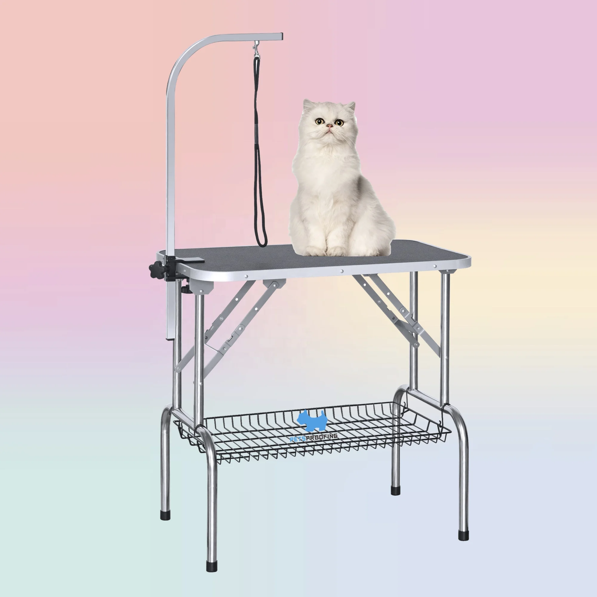 Professional Manufacturer Wholesale Small Size Dog Show Foldable Adjustable Non-Slip Portable Grooming Table